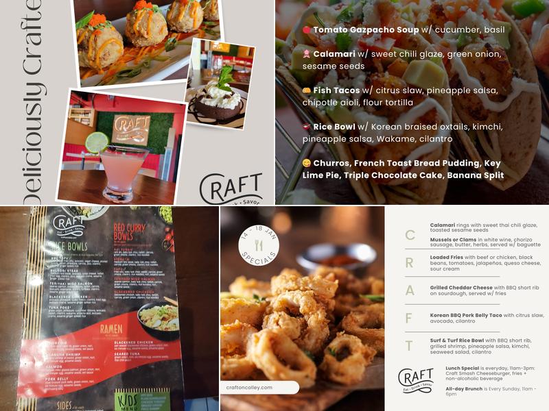 Craft on Colley Menu