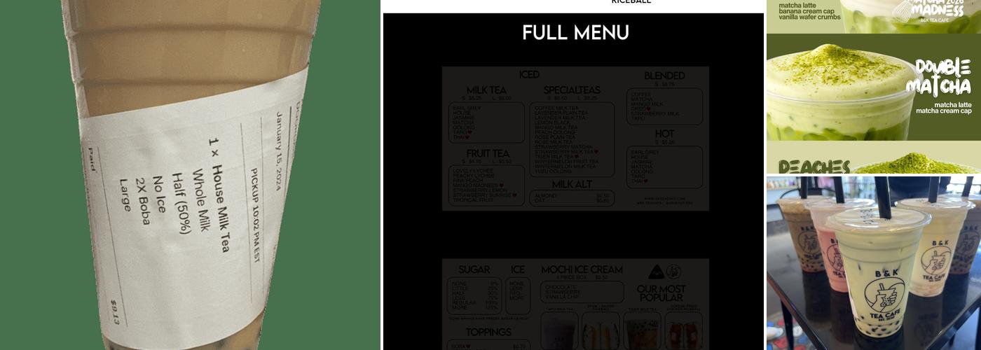 B&K Tea Cafe Menu