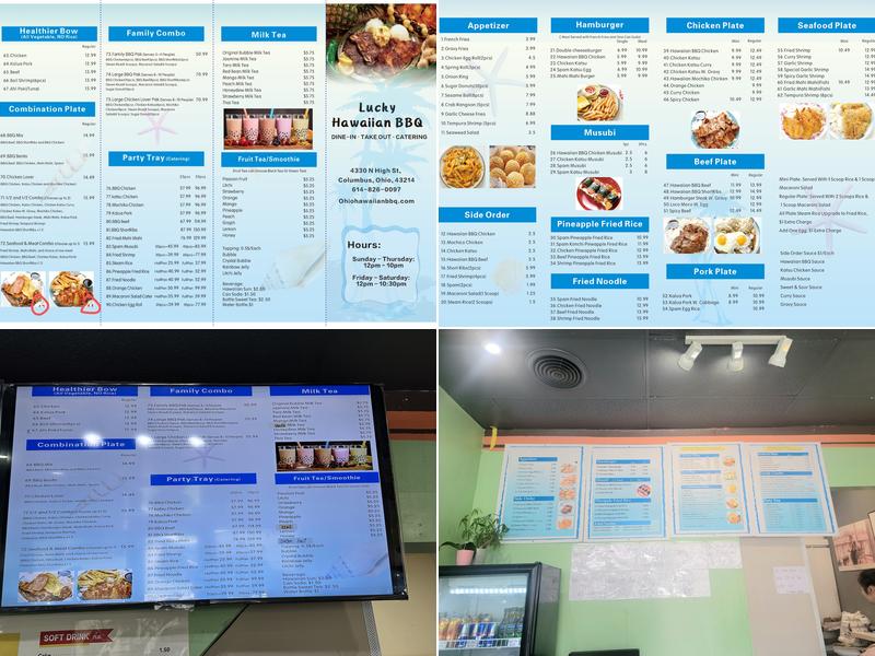 Lucky Hawaiian BBQ Menu
