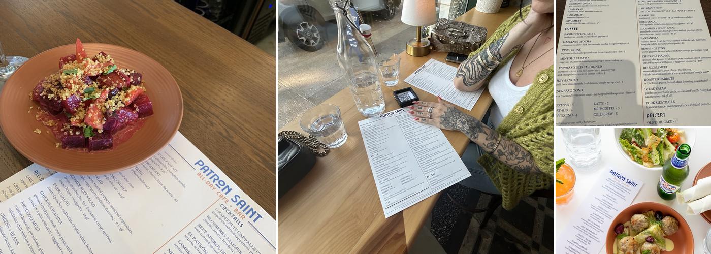 Patron Saint Cafe + Bar Menu