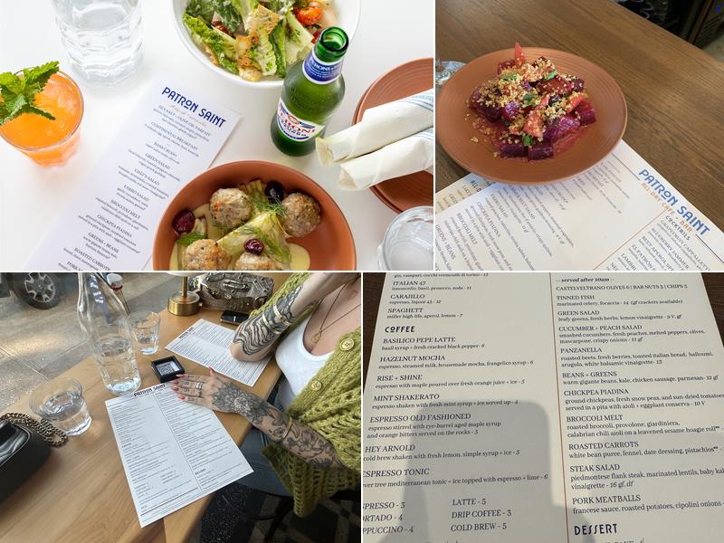 Patron Saint Cafe + Bar Menu