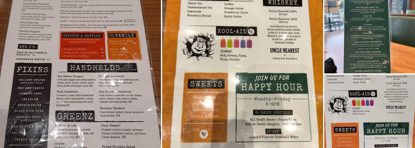 Fixins Soul Kitchen Menu