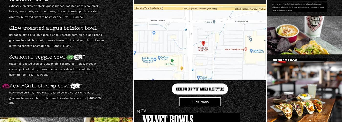 Velvet Taco Menu