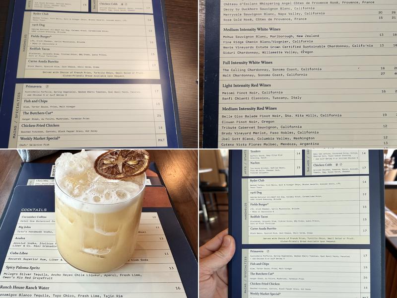 Ryder Cup Grille Menu