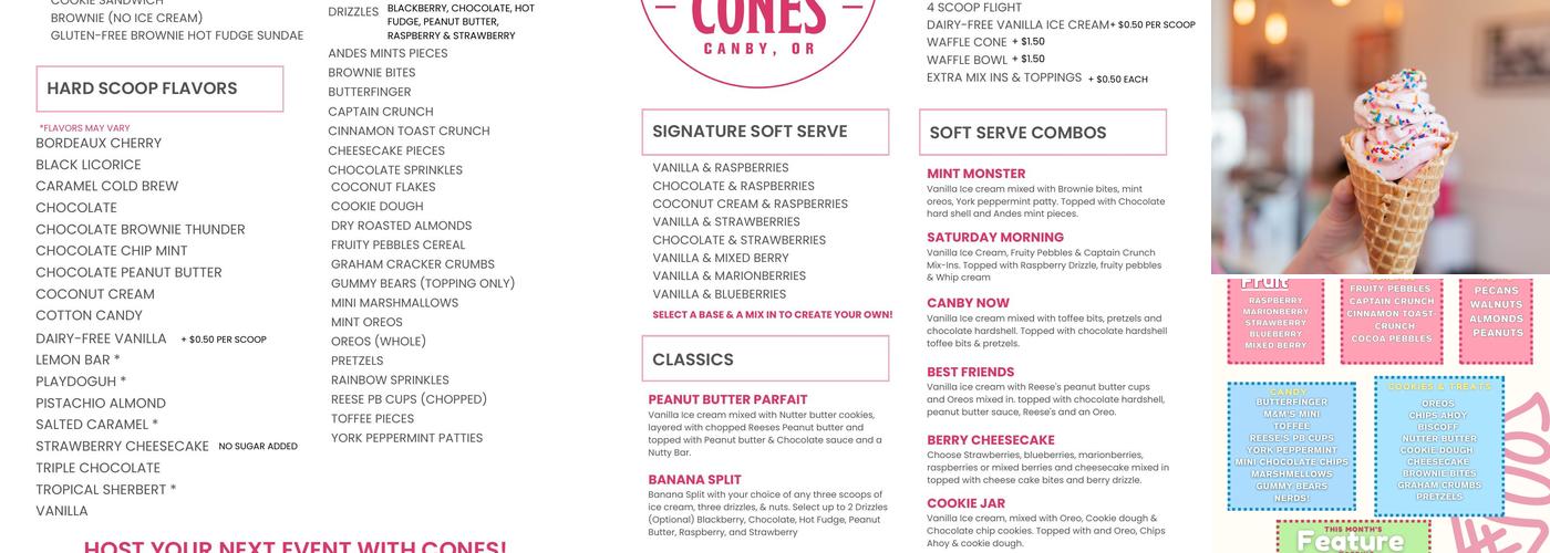 CONES Menu