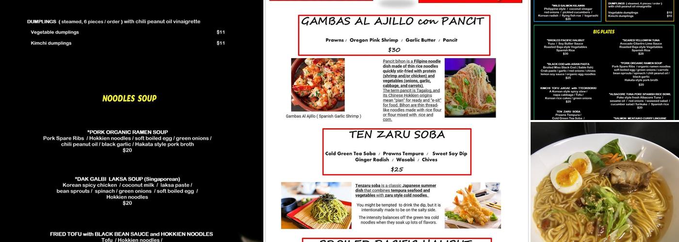 Cuisinako Menu
