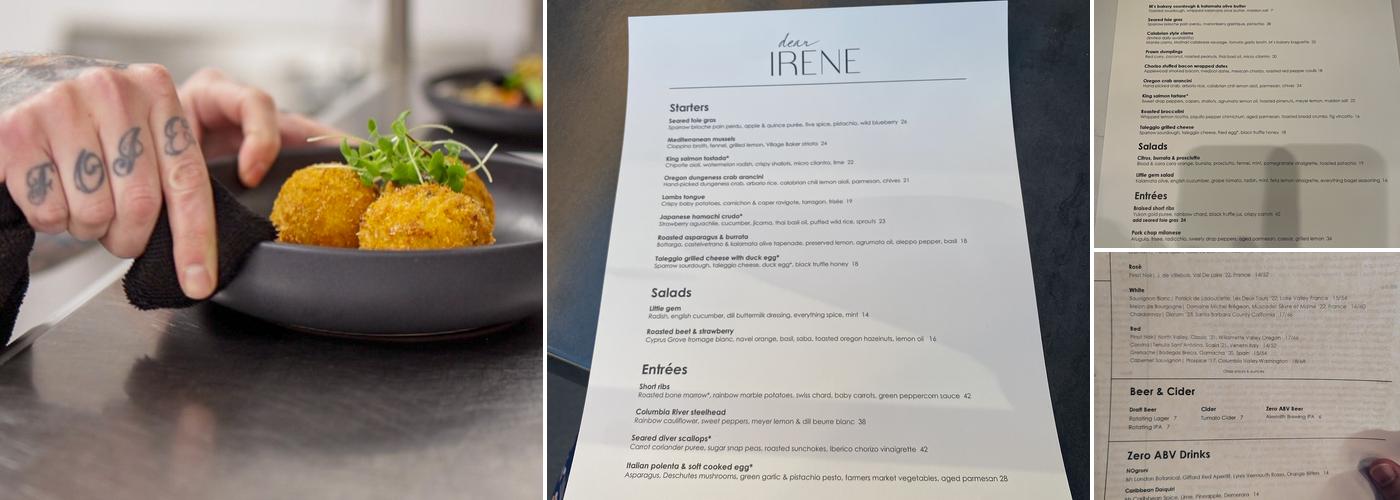 Dear Irene Menu
