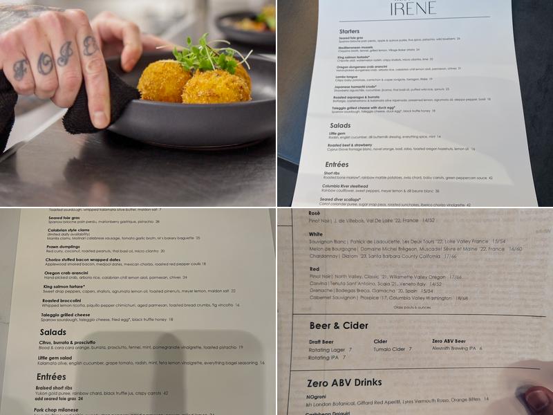 Dear Irene Menu