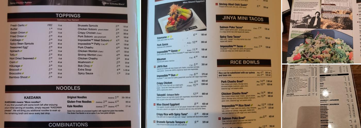 JINYA Ramen Bar - Spring Branch Menu