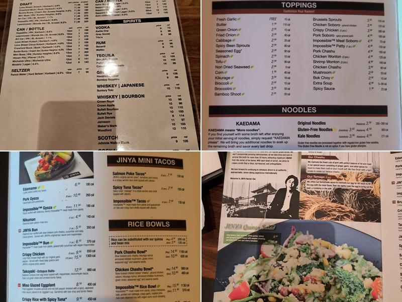 JINYA Ramen Bar - Spring Branch Menu