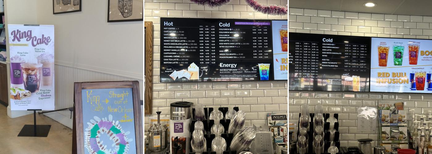 PJ's Coffee Menu