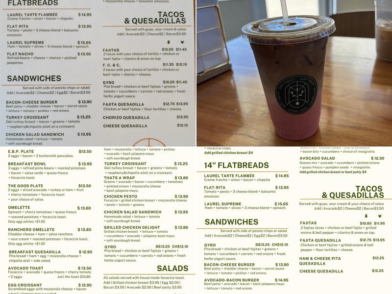 Laurel Cafe Menu