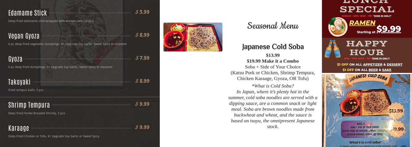 Mr.Ramen Menu