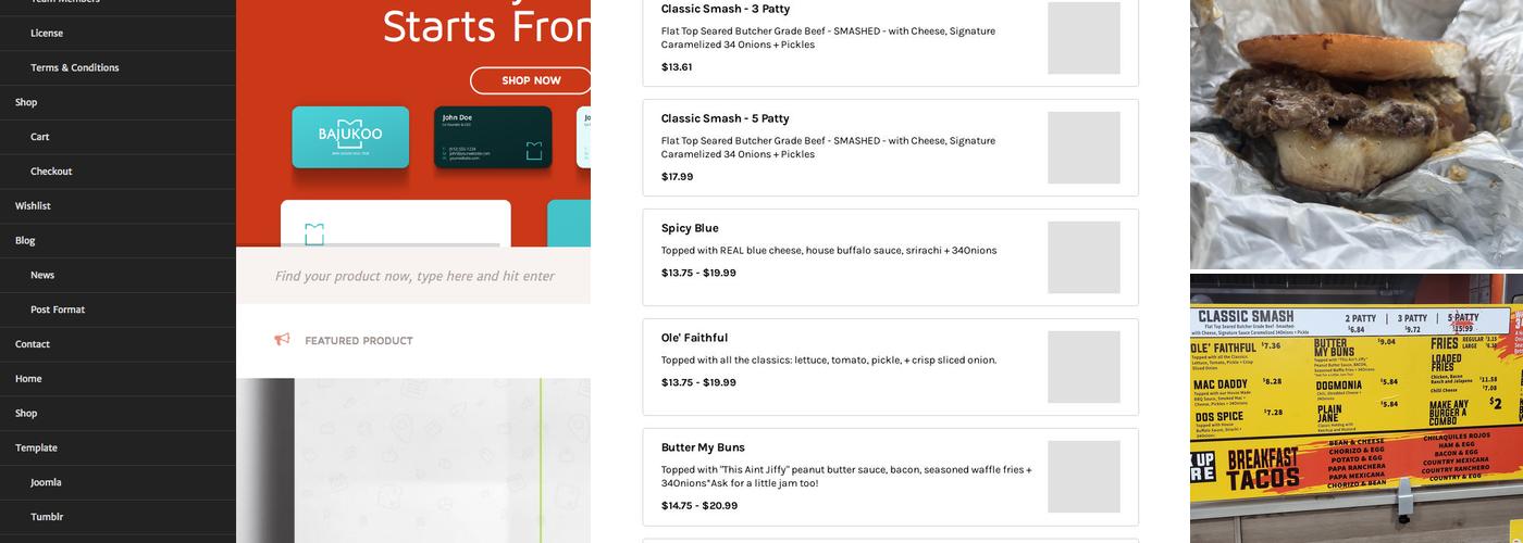 Big Smash Burger Menu