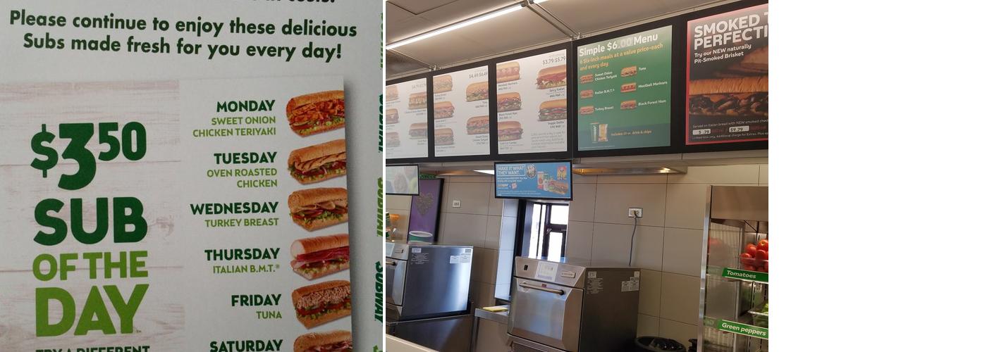 Subway Menu