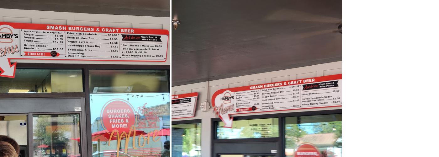 Hamby's Menu