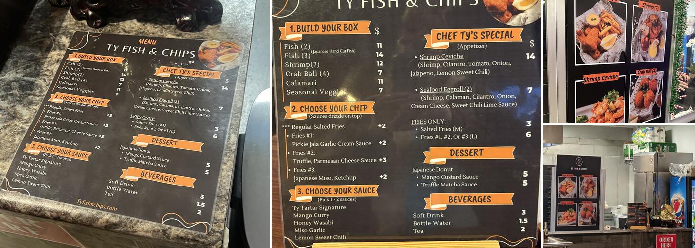 TY FISH & CHIPS Menu