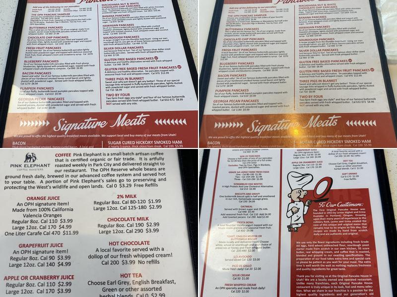The Original Pancake House Menu