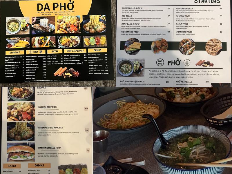 Da Phở Noodles Soup Menu