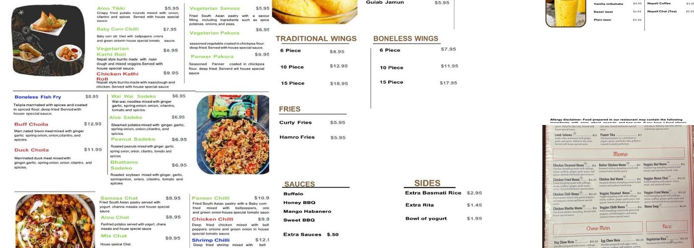 Hamro kitchen Menu