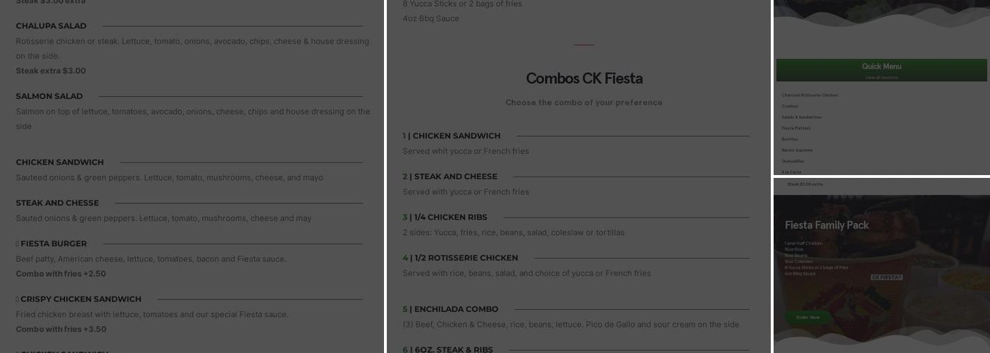 Chicken Fiesta Menu
