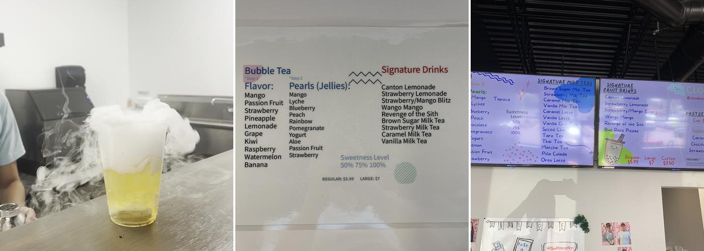 Cloud Tea Menu