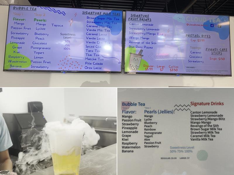 Cloud Tea Menu
