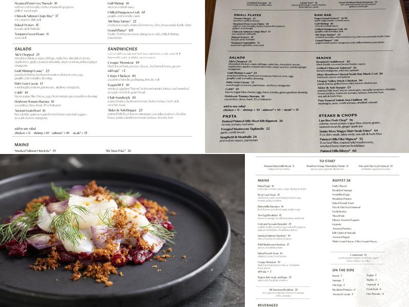 Alder & Ash Menu