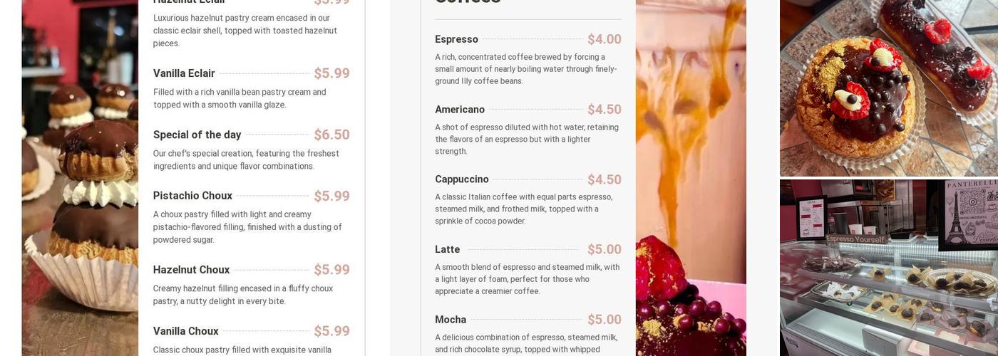 Panterelli Menu