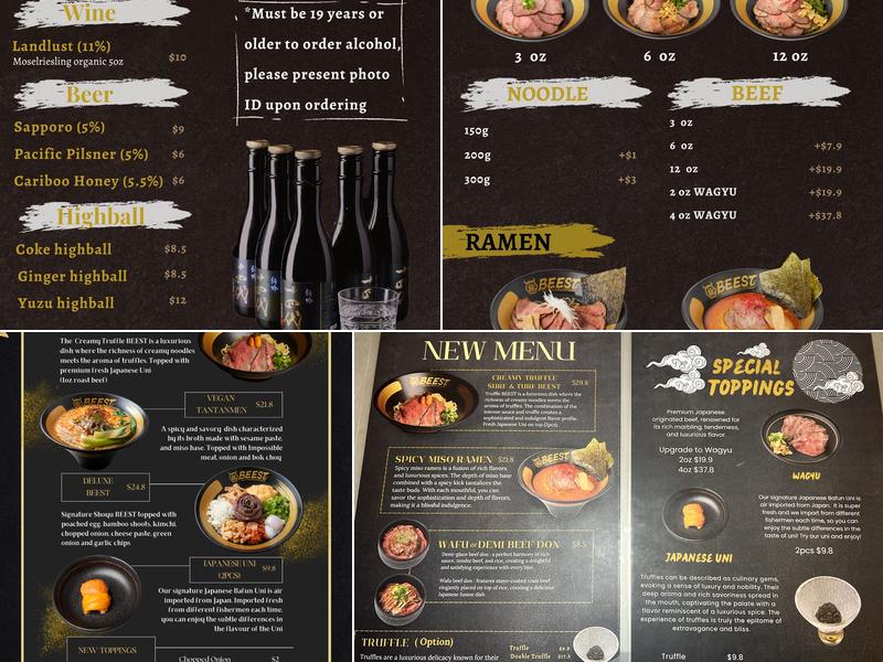 BEEST Roast beef marinated ramen - Vancouver Menu