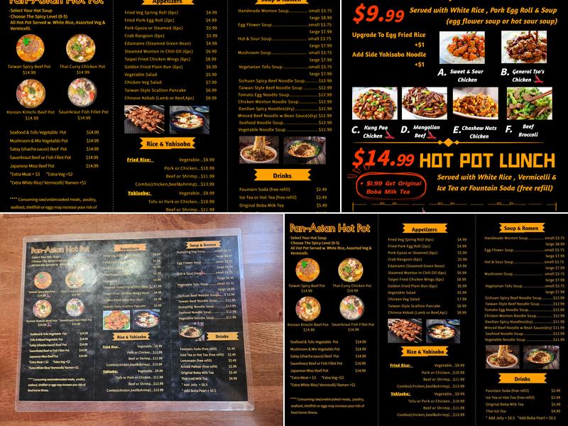 Pop Pot & Bowl Menu