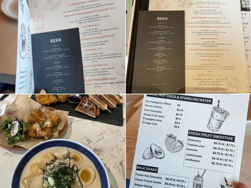 Chillax & Co. Menu