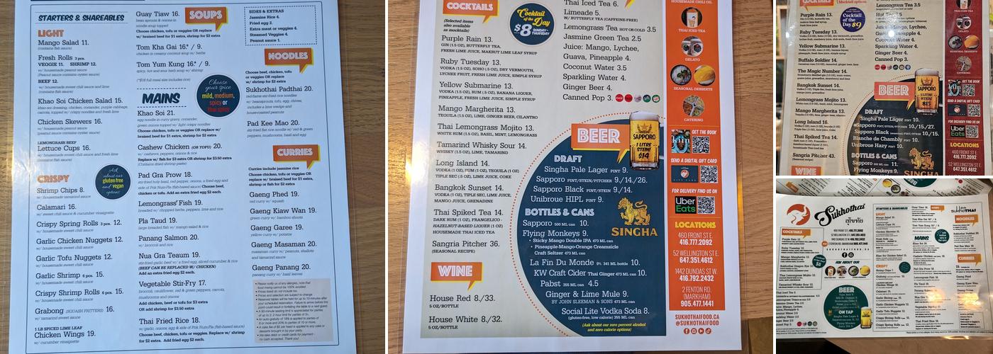 sukhoTHAI (in Markham by Scarborough) Menu