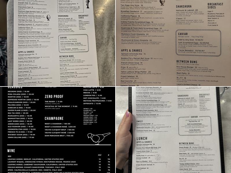 Pigeon Café & Bar Menu