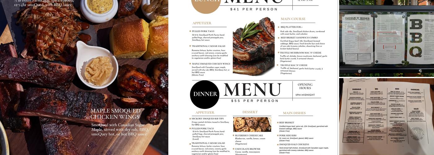 SmoQue N' Bones Menu