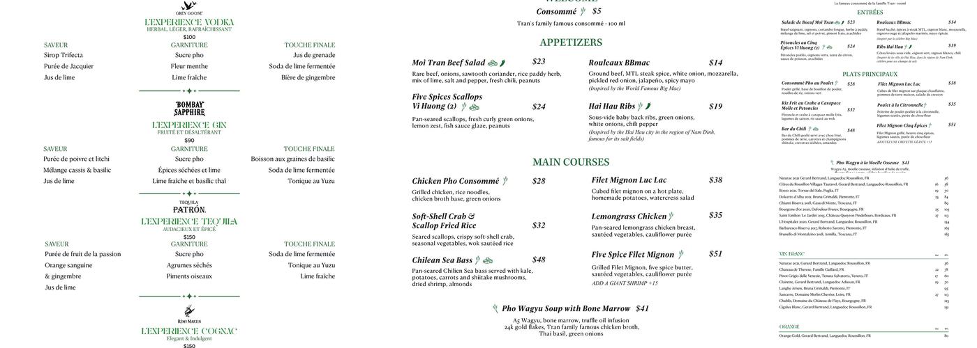 Hang Bar Menu