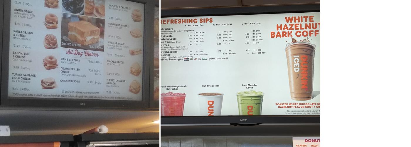 Dunkin' Menu