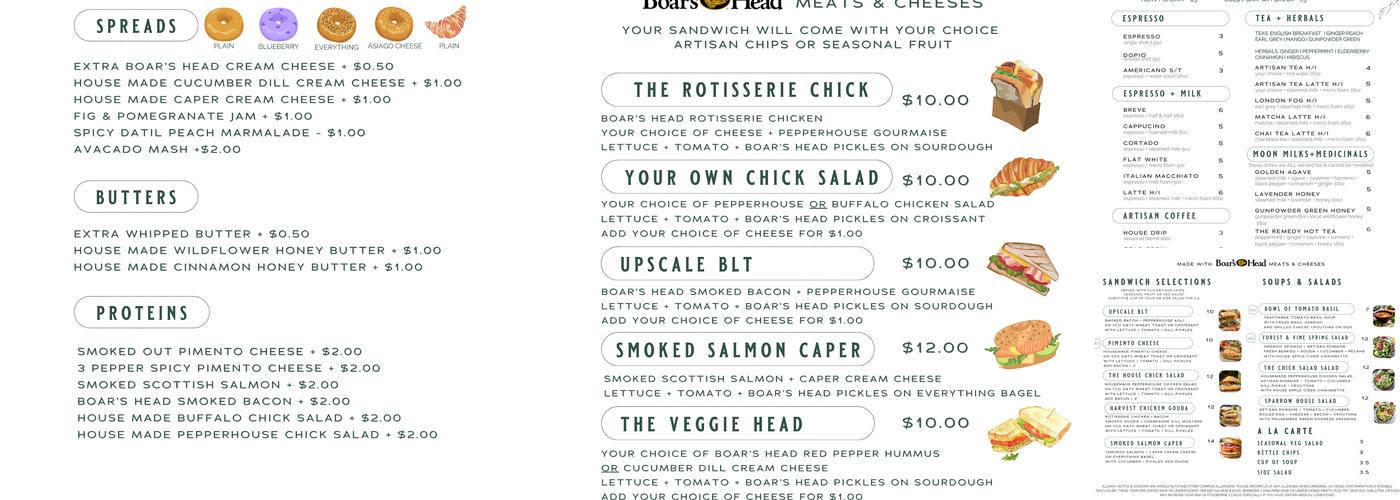 Lily & Sparrow Mercantile, LLC. Menu