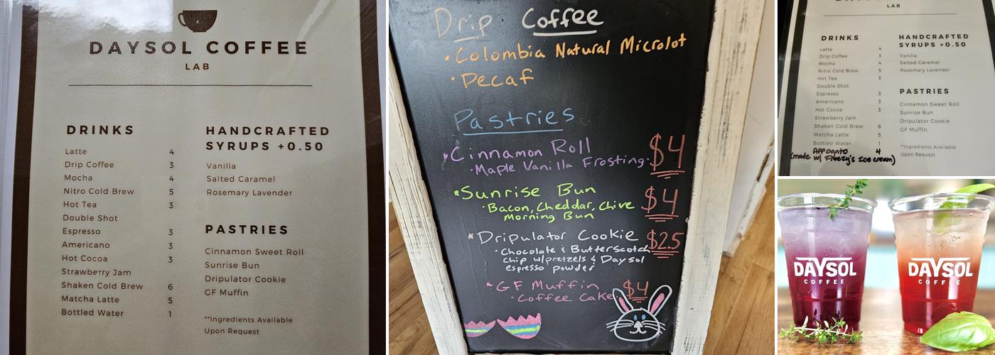 Daysol Coffee Lab Menu