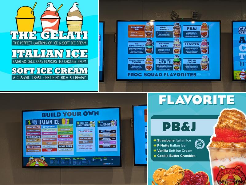 Jeremiah's Italian Ice Menu