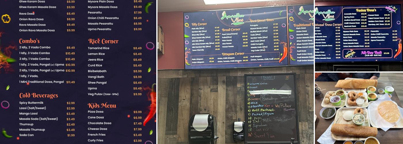 Amrutha vilas Menu