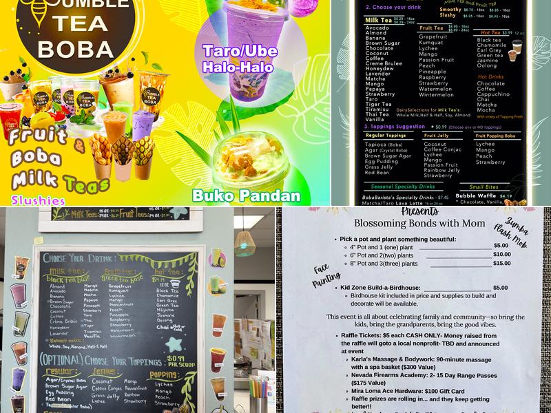 Bumble Tea Boba, Reno Nevada Menu