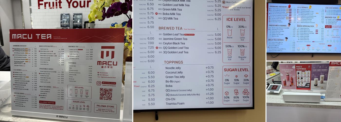 MACU TEA - PALOMA Menu
