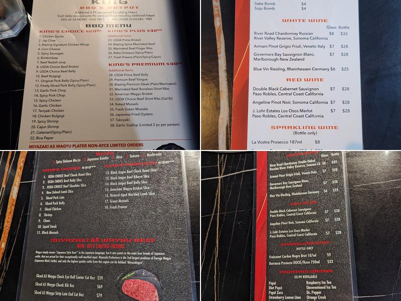 Blazing King BBQ & HOTPOT Menu