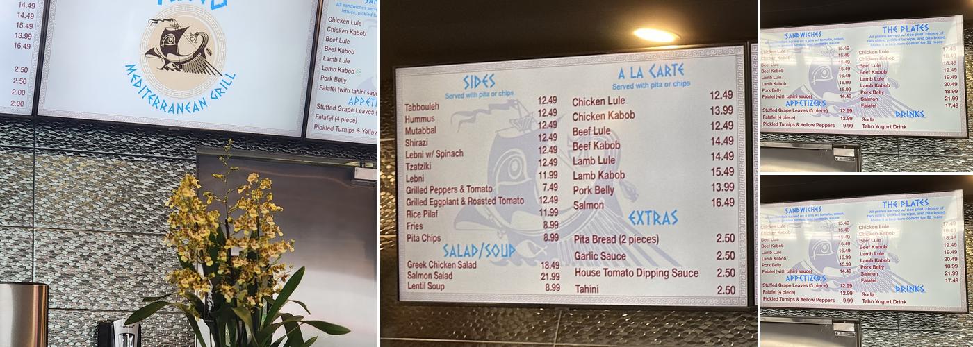 Argo Mediterranean Grill Menu