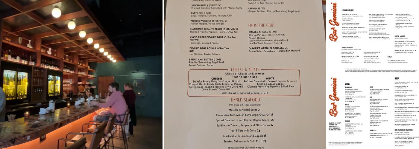 Bar Gemini Menu