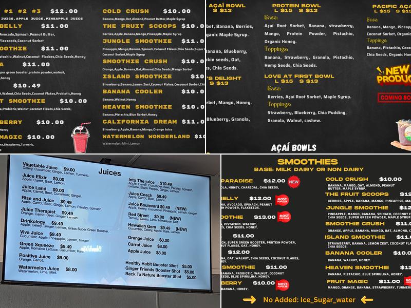 Dr. Juice Menu