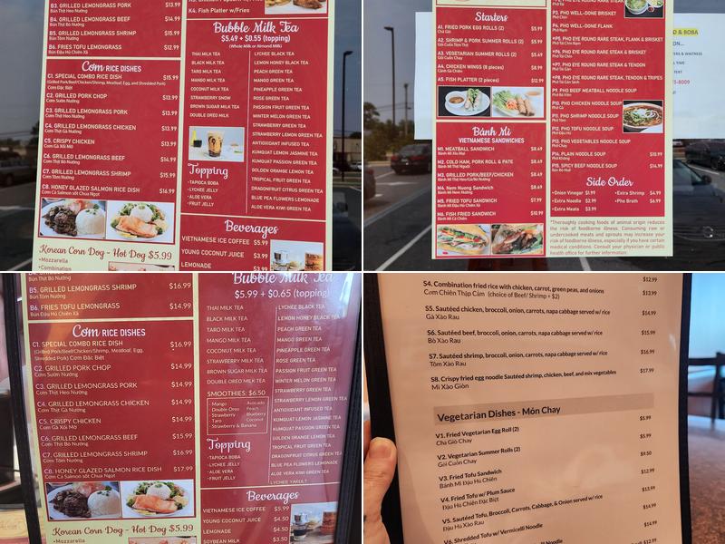 Miss Saigon Pho & Boba Menu