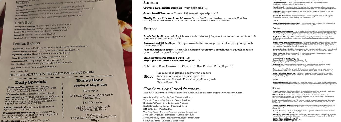 The Salted Goat Menu
