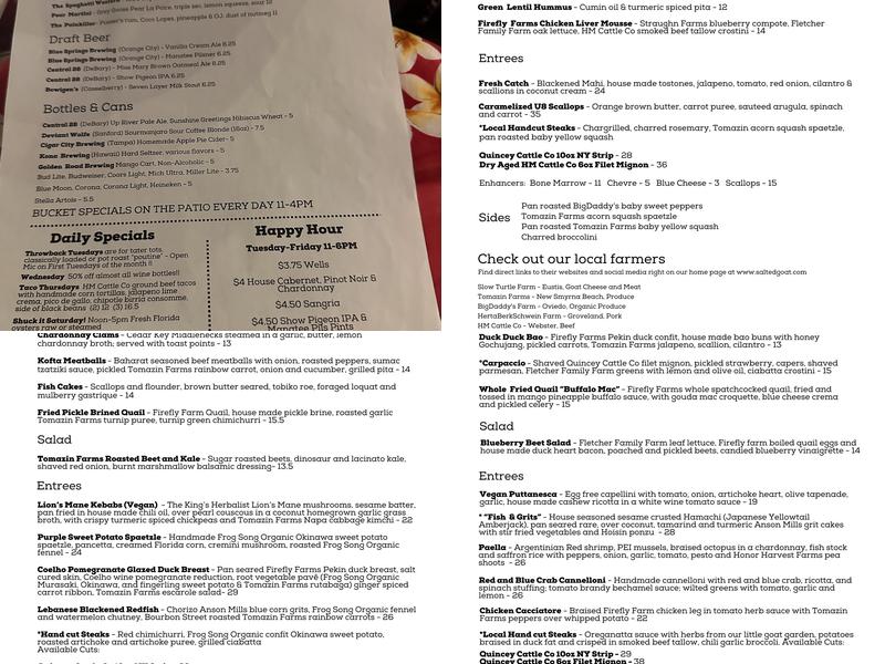 The Salted Goat Menu